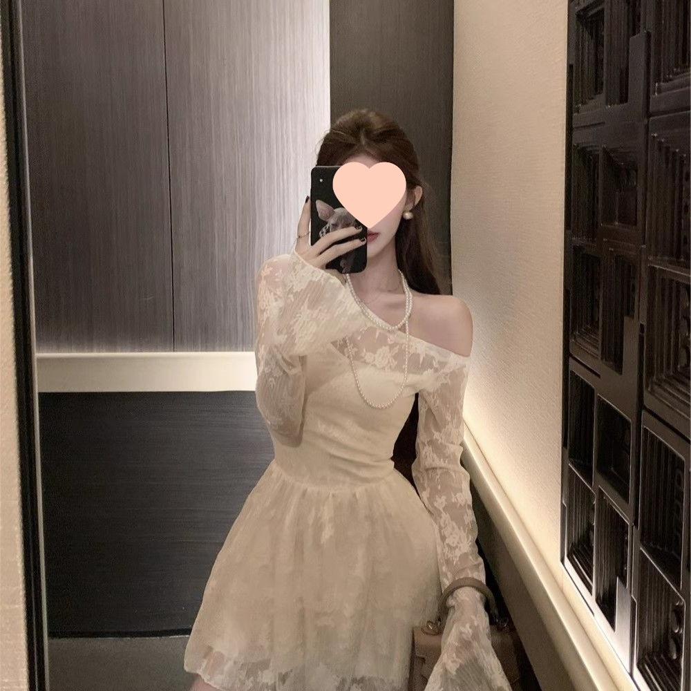 New French Style Inspirational Design Slimming Niche Korean Style Design Sense Cinched Short Dress