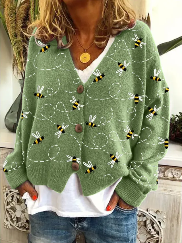 Abstract Printing Casual Cloak Coat Cardigan Sweater Ding637 - Shop at LoveMi