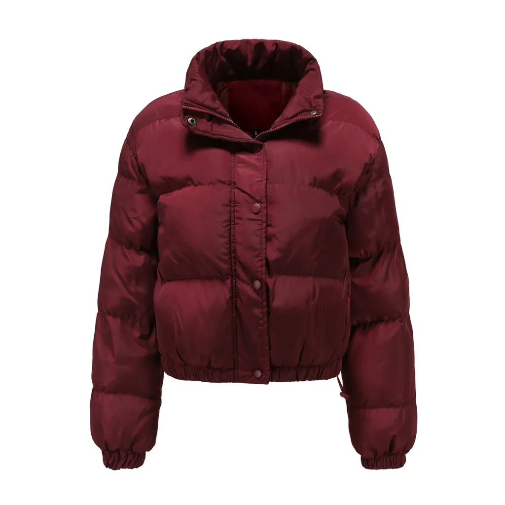 Womens Loose-fitting Casual Cotton Coat - Wine