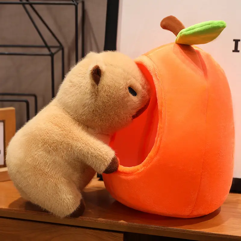 Capybara Plush Toy Living In A Fruit Nest