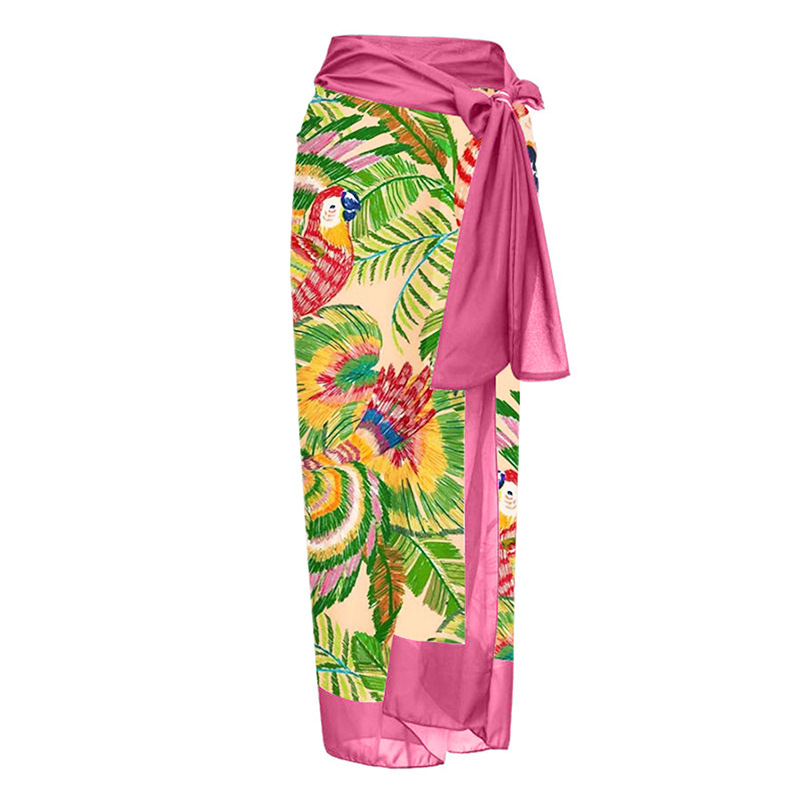 Retro One-piece Swimsuit Women's V-neck Covered Belly Thin Skirt Hot Spring Beach Dress - Image 3