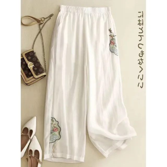 Cropped Pants Cotton Linen Casual Pants White - Shop at LoveMi