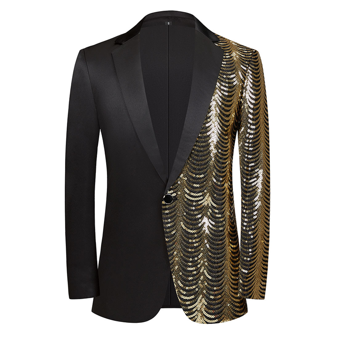 Men's Wavy Sequin Shiny Casual Suit Jacket - Image 1