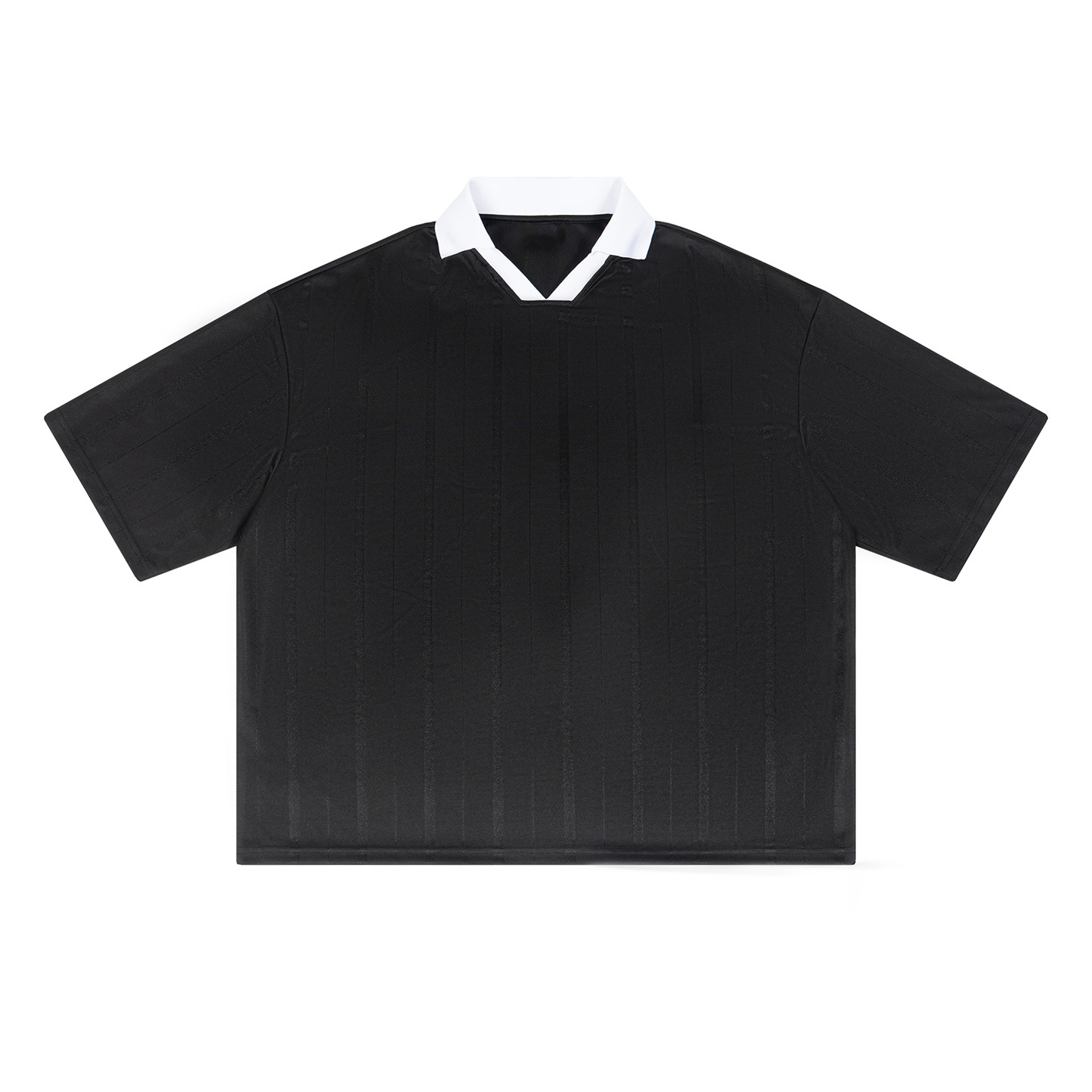 Men&rsquo;s Contrast Collar Jersey T Shirt Loose Fit Short Sleeve Streetwear Top