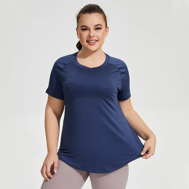 Large Size Long Thigh length Thin Yoga Wear Mesh Beautiful Back Tank top Prussian Blue - Shop at LoveMi
