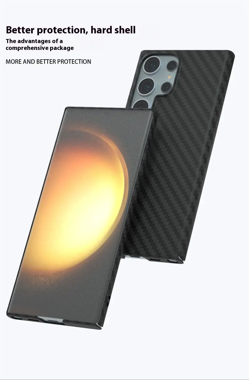 Phone Case Water Sticker Carbon Fiber PC Contrast Color Hard Shell