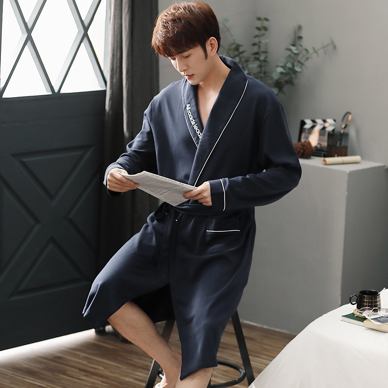 Mens Autumn Winter Pajama Robe Plus Size Long Sleeve product image