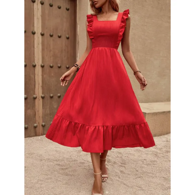 One Shoulder High Slit Satin Dress No Belt Orange Red - Shop at LoveMi