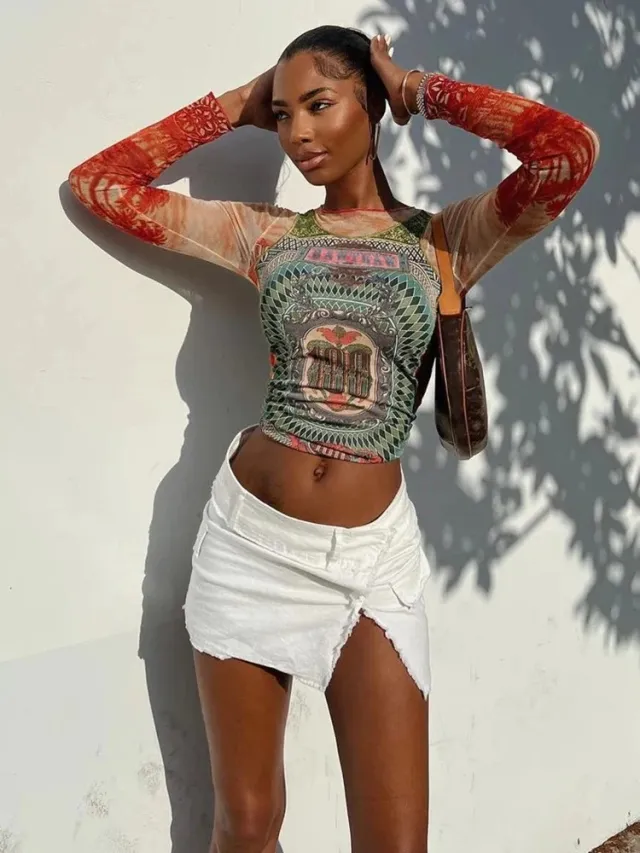 Fashion Digital Printing Colorful Breathable Women's Round Neck Pullover Ga238 001 - Shop at LoveMi