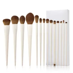 Soft Hair Face Powder Blush Eye Shadow Brush Full Set Of Professional Beauty Tools - White - View 1