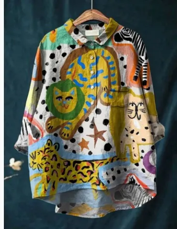 Fashion Personality Hawaiian Style Shirt Women's Top A73L2Kc636T123 S - Shop at LoveMi
