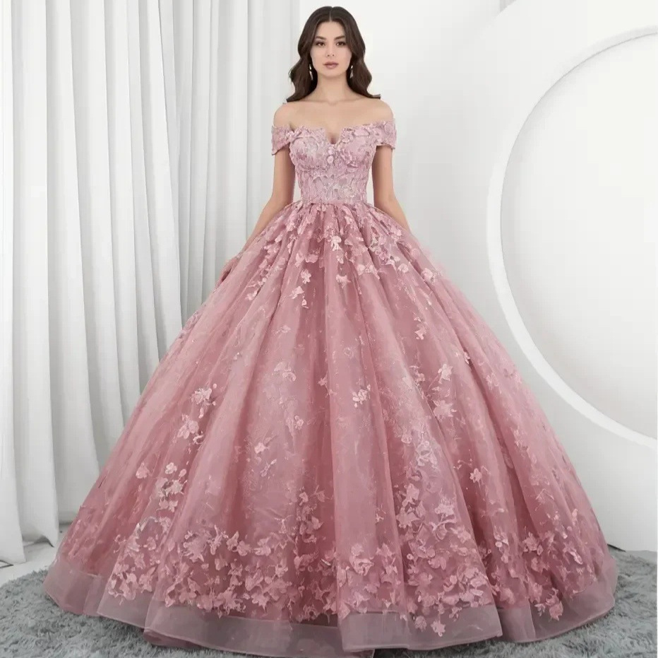 Short-Sleeve Long Evening Dress, picture 2 of 11