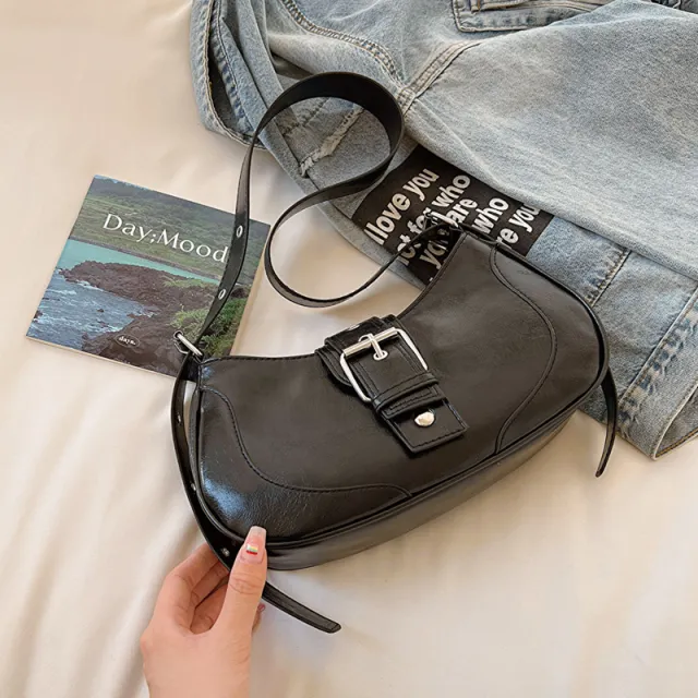 New Summer Retro Fashion Underarm Casual Shoulder Bag For Women Black - Shop at LoveMi