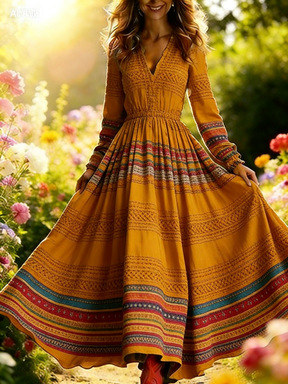 3D Oil Painting Floral Print Dress 11