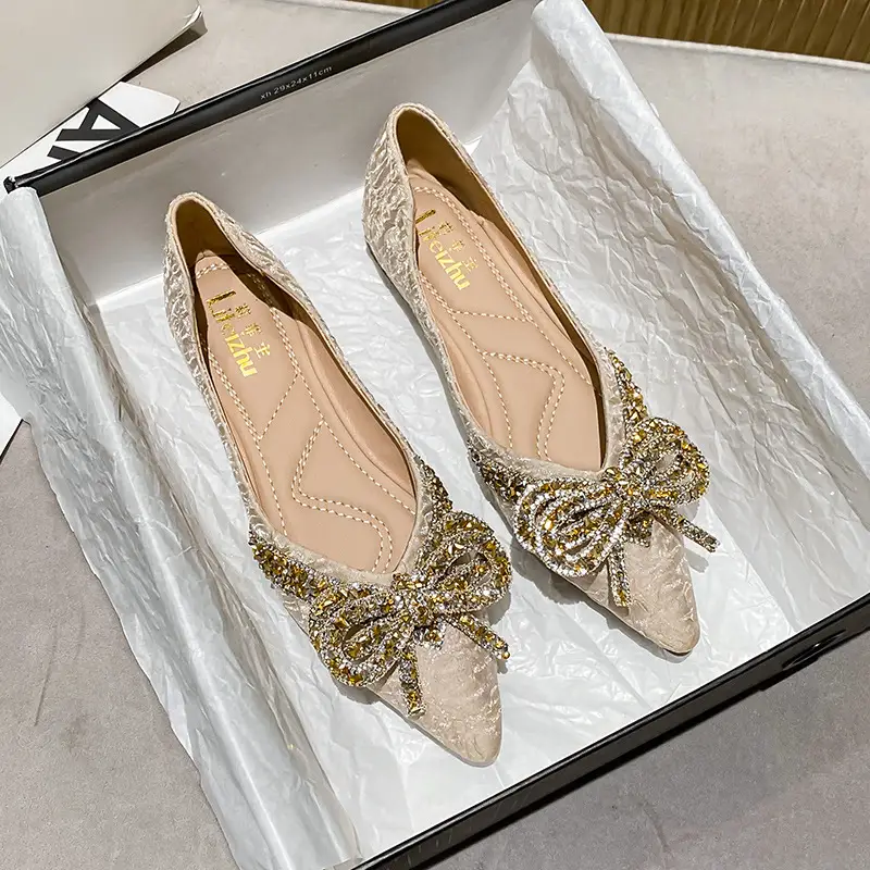 New Stylish Rhinestone Flat Womens Shoes