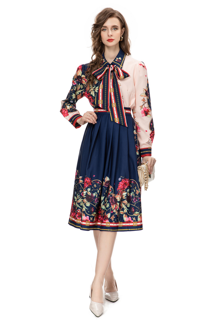 Lace-Up Printed Midi Dress Set, picture 8 of 8