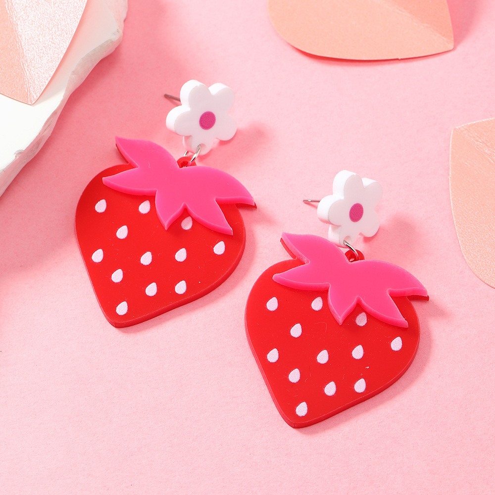 Acrylic Strawberry Earrings