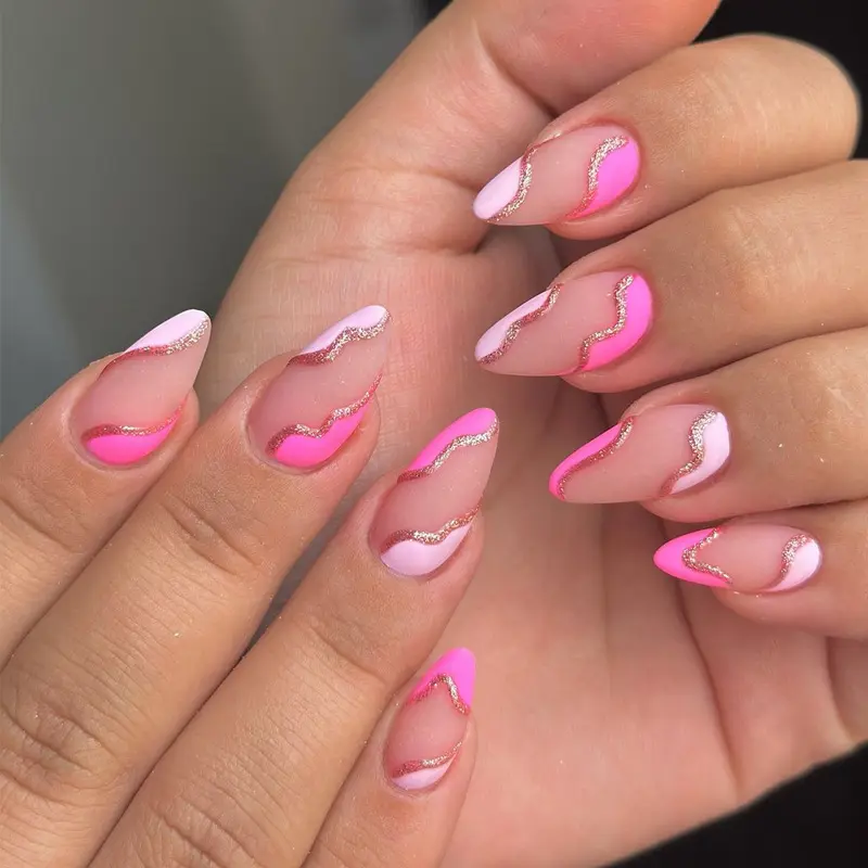 Best-selling Glittery Contrast-color European And American French