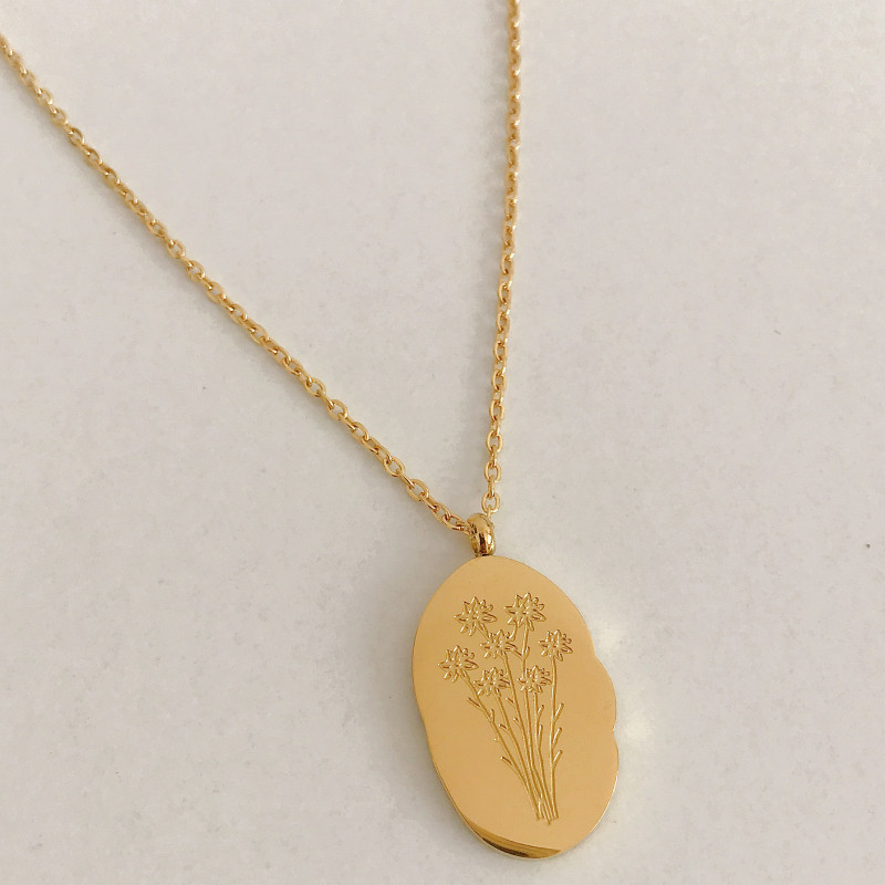 December Flower Christmas Necklace Month