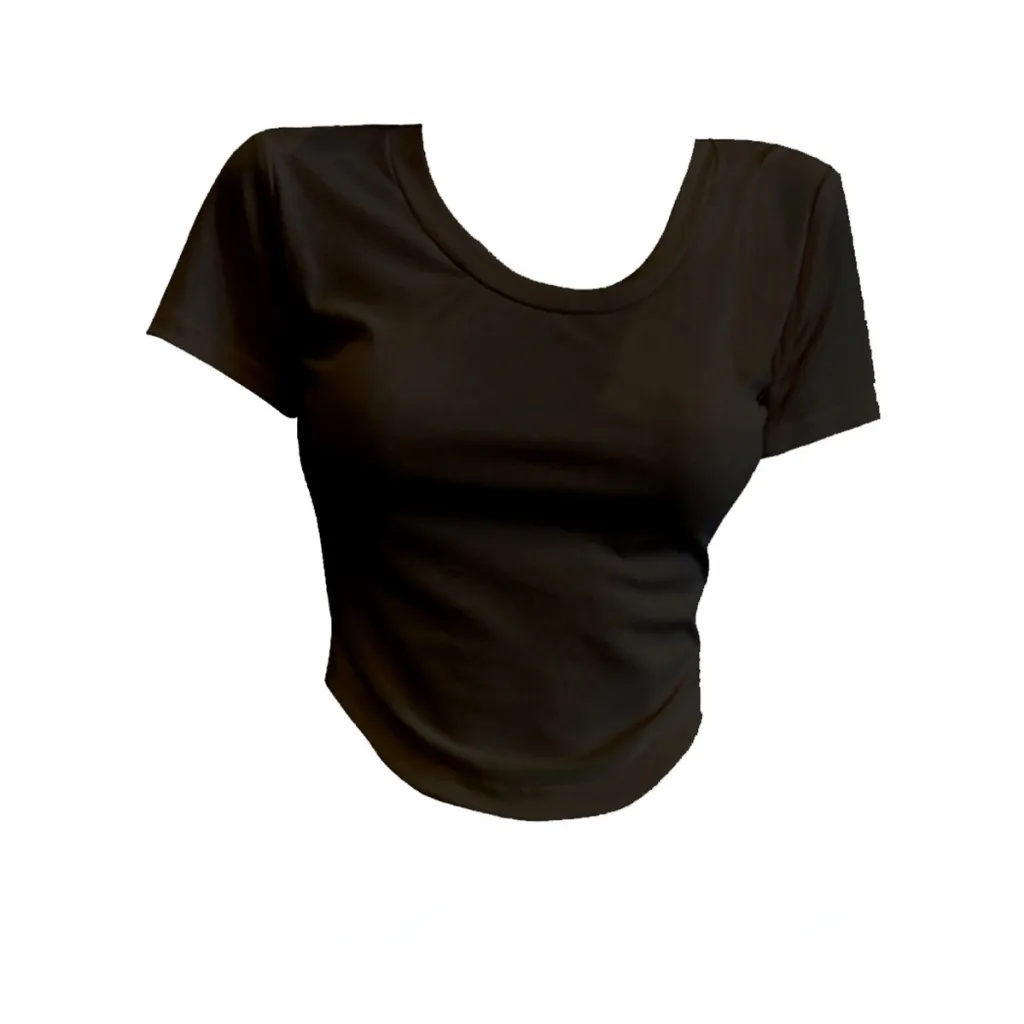 Niche Slim Fit Inner Wear Short Bottoming Sweet And Spicy Short Top - 02 Black