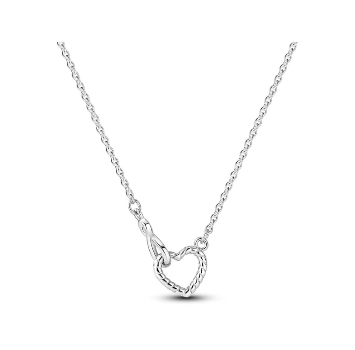 Special-interest Design Heart-shaped OT Buckle Love Pendant Necklace 925 Sterling Silver Necklace