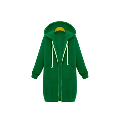 Women's Mid length Hooded Long Sleeve Sweater Grass Green - Shop at LoveMi