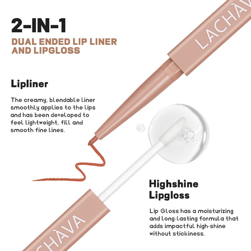 Double-headed Matte Lip Liner Transparent Moisturizing Lip Gloss - Image 2