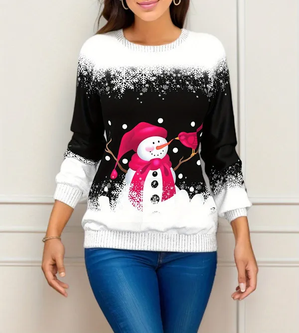 Christmas Printed Raglan Printed Sweater Element 3 Xxl - Shop at LoveMi