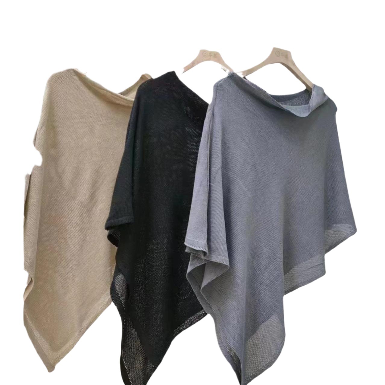 Korean Style Sense Of Design Irregular Sunscreen Shawl Knitted Top - Image 3