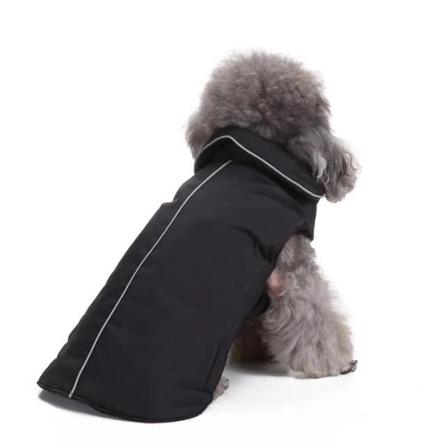 Reflective Dog Cotton Clothes Winter Dz152 Black - Shop at LoveMi