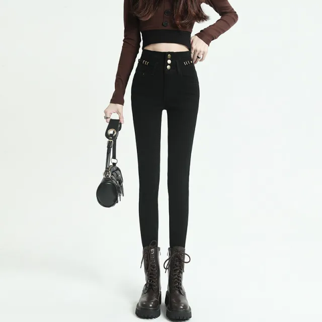 Women's High Waist Tight Ankle length Pencil Pants Black Unlined Trousers - Shop at LoveMi