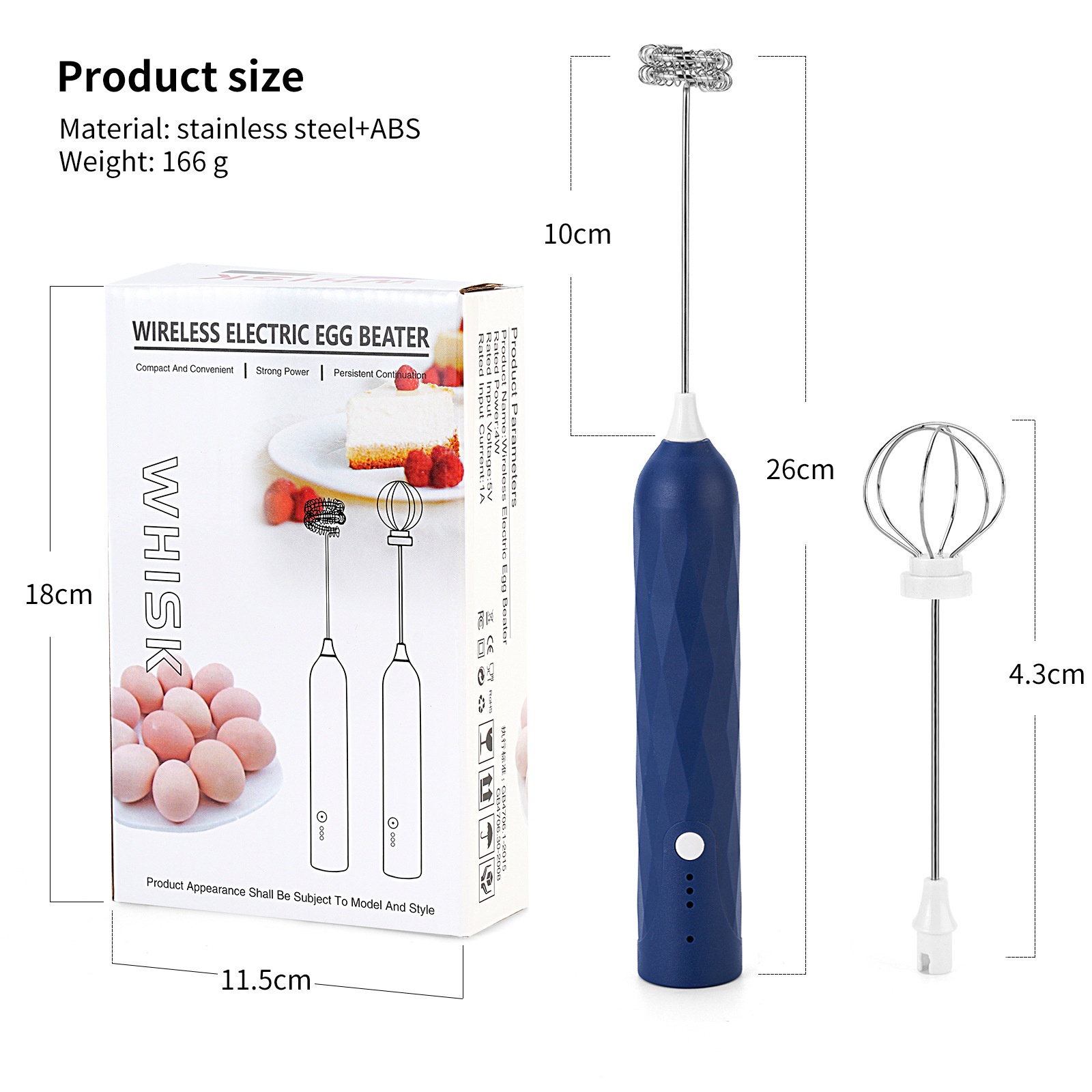 Electric Milk Frother Handheld Egg Beater