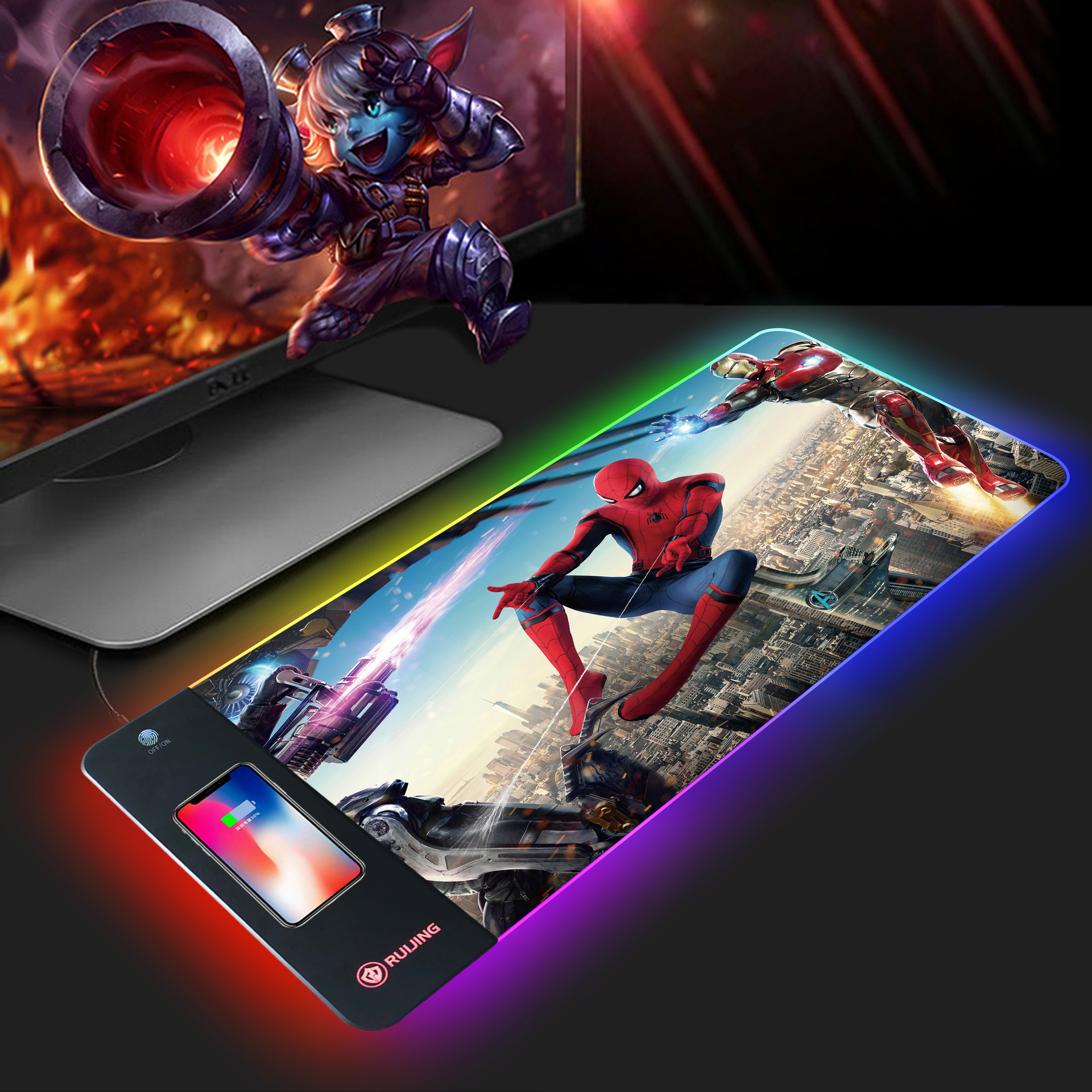 Mouse Pad Large RGB Rechargeable Desk Pad Oversized Wireless Charger - Image 6