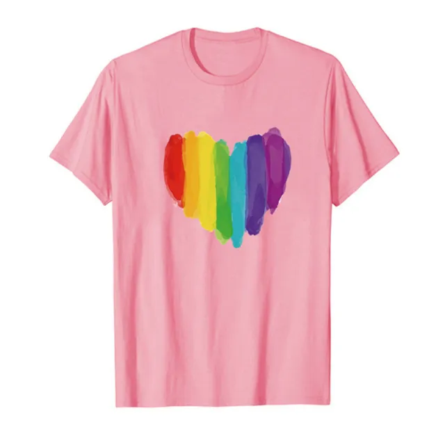 European And American Valentine's Day Love Women's Printed Wear Short Sleeve T shirt Top Pink - Shop at LoveMi