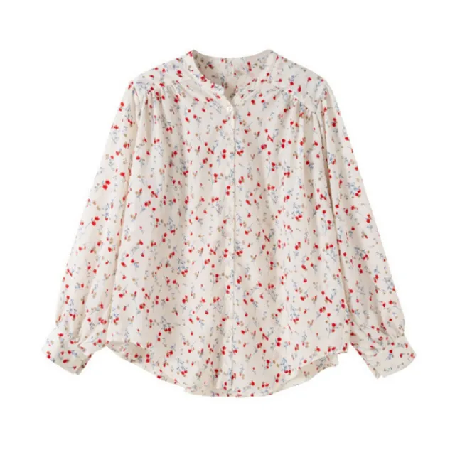 Draping Chiffon V neck Casual Long Sleeve Shirt For Women White - Shop at LoveMi