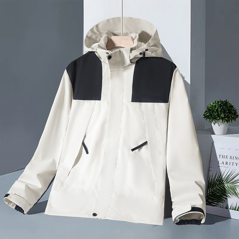 Mountain-style Hooded Jacket for Women, Windproof, Water-repellent, Thickened, Warm, Three-in-One Mountaineering Suit, Two-piece Set for Men, Wholesale Printing