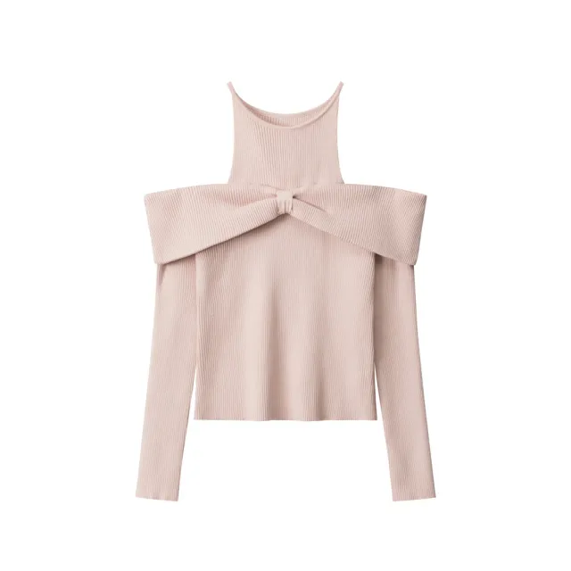 Off neck High end Design Pure Style Sweater Pink - Shop at LoveMi