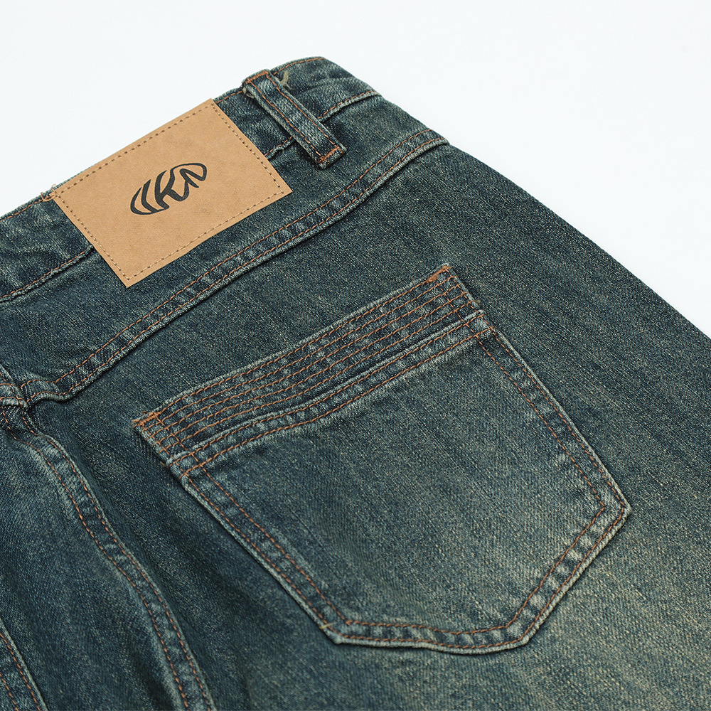 Washing Water Denim Straight-leg Pants Men