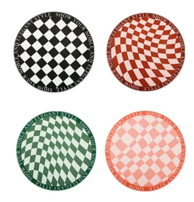 Retro Chessboard Coffee Cup Mat 4 Pieces Round - Shop at LoveMi