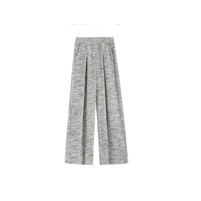 Atmosphere Gray Plaid Women Loose And Idle Slimming And Wide Leg Casual Pants Gray - Shop at LoveMi