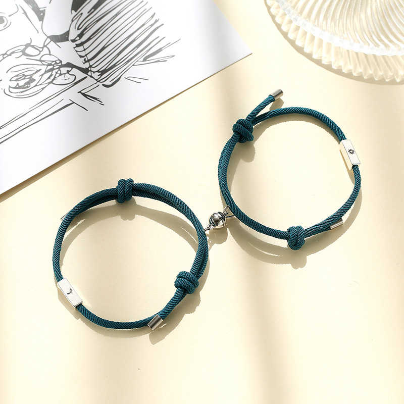 Title 6, Alloy Sun And Moon Couple Bracelets A Pair