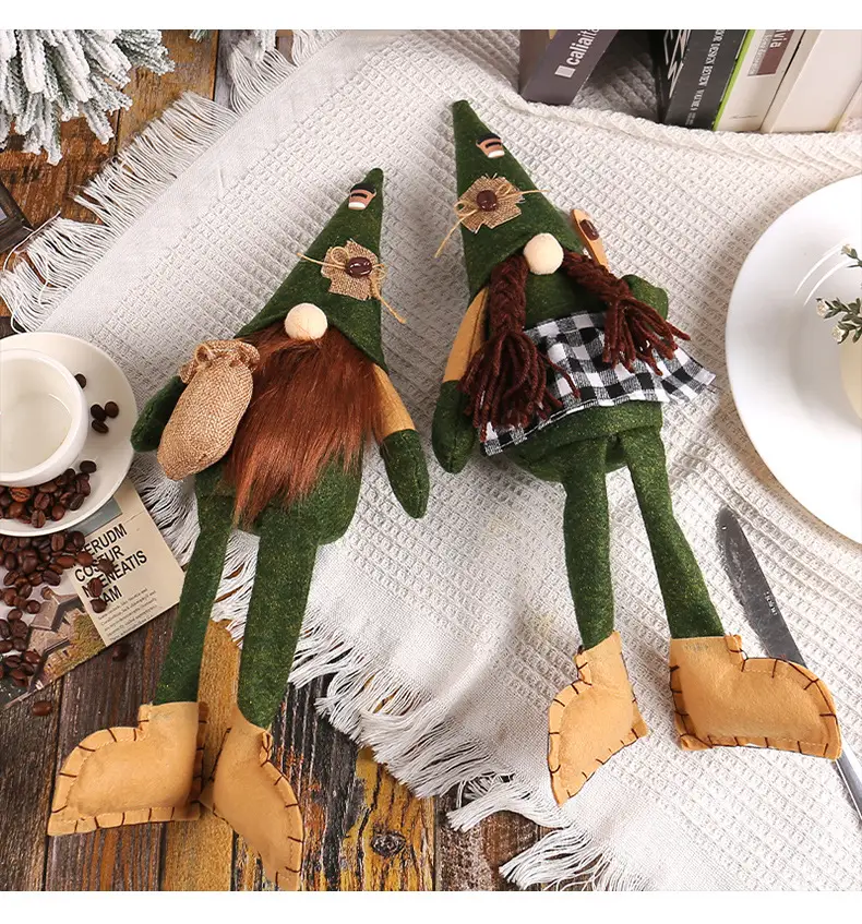 Coffee Long Leg Doll Decoration Ornaments