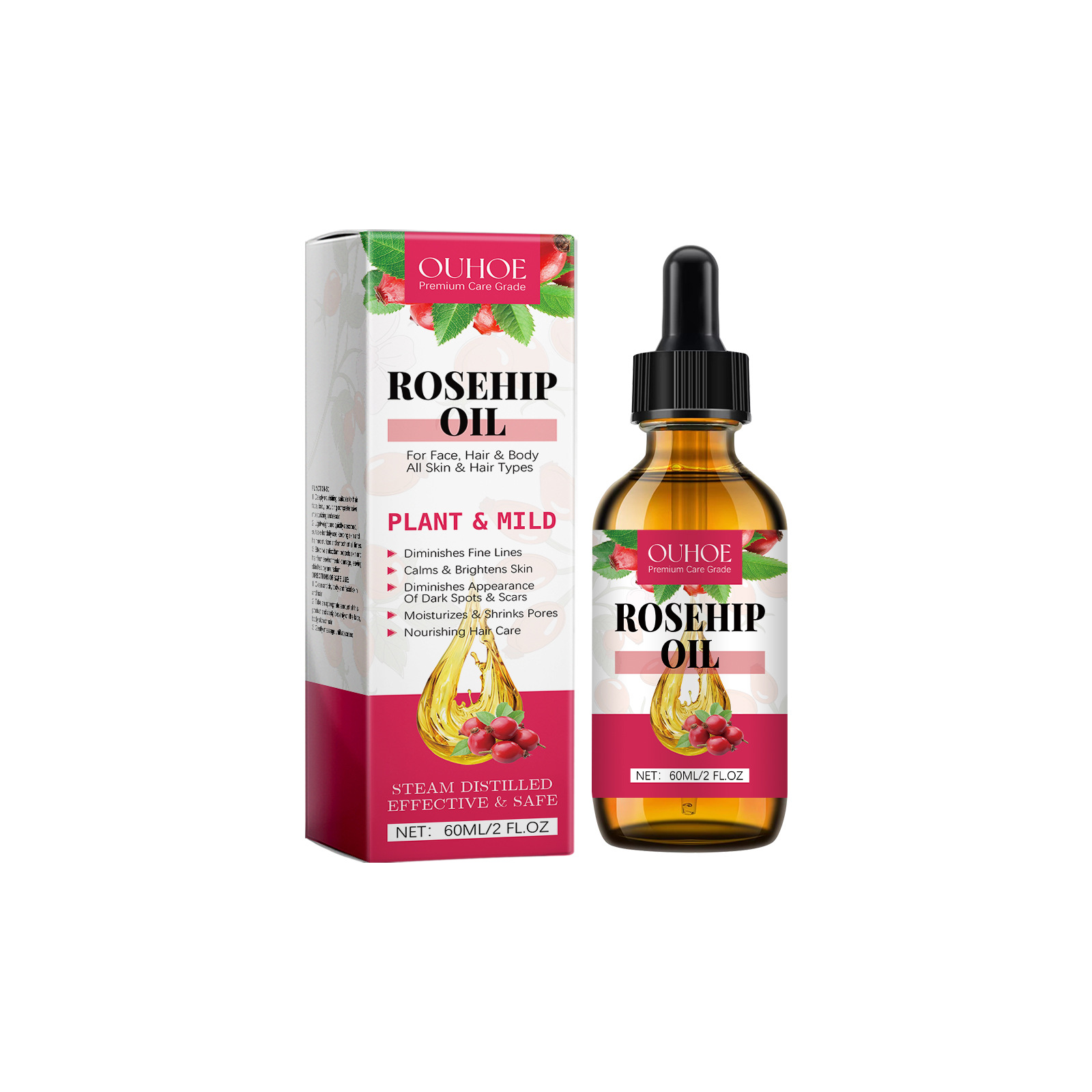 Rose Moisturizing Facial Serum For A Non-Tightening, Brightening And Repairing Effect