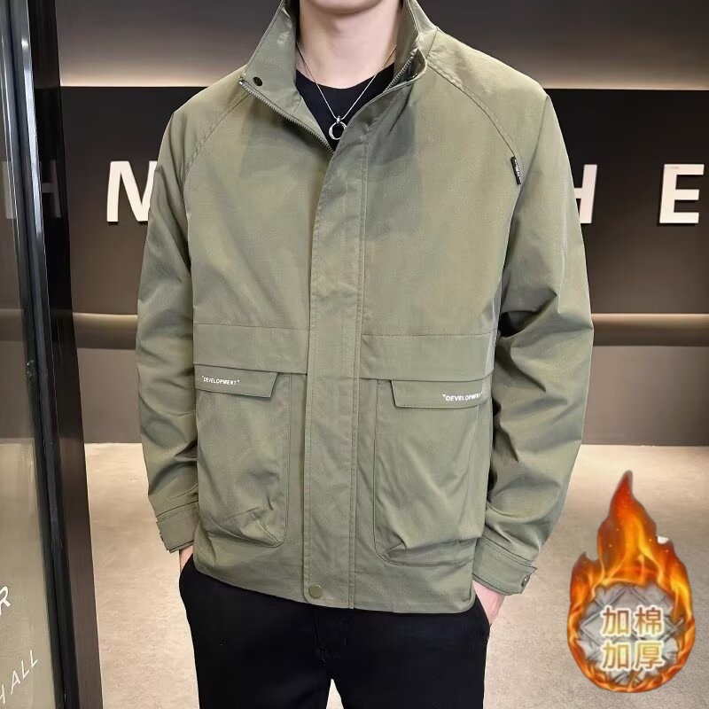 Mens Versatile Casual Jacket A Stylish And Handsome Stand-collar Jacket