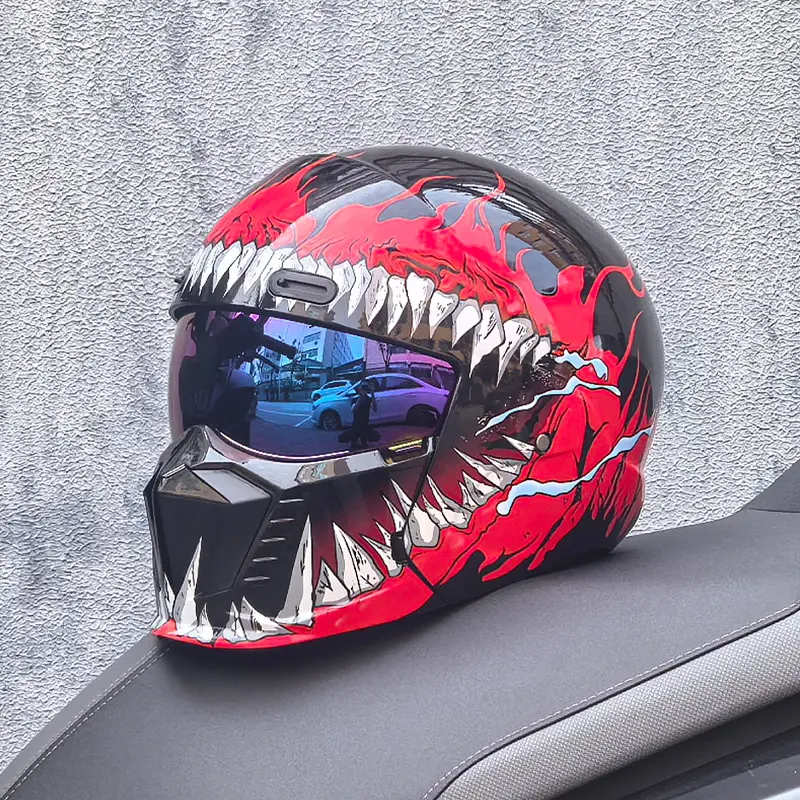 Retro Motorcycle Cruiser Lightweight Full-face Helmet