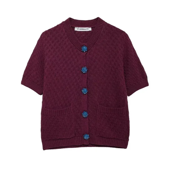 Autumn New Jewelry Knitted Short Sleeve Cardigan Top Women - Shop at LoveMi