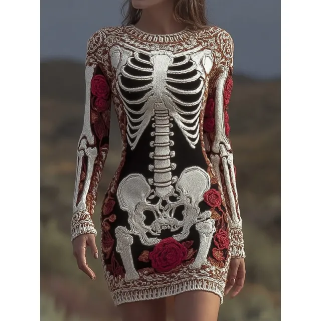 Women's Street Skull Skeleton Digital Printing Hip Skirt Dz 239171 Zll Blwh - Shop at LoveMi