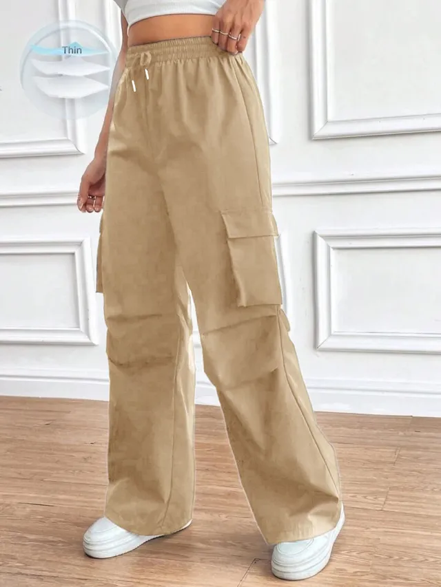 Loose fitting Casual Workwear style Commuter Pants For Women Khaki - Shop at LoveMi