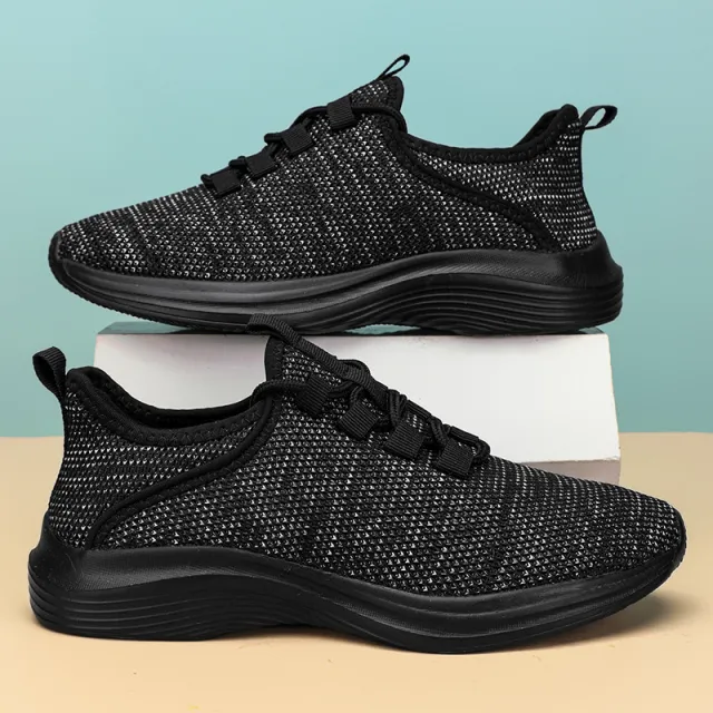 Summer Breathable Flyknit Surface Casual Fashion Sneaker Black - Shop at LoveMi