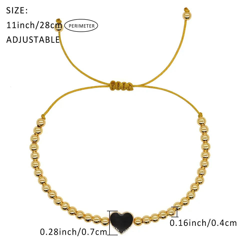 Women's Beach Vacation Copper Bead Oil Drop Peach Heart